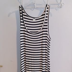 Long striped maxi dress with color block